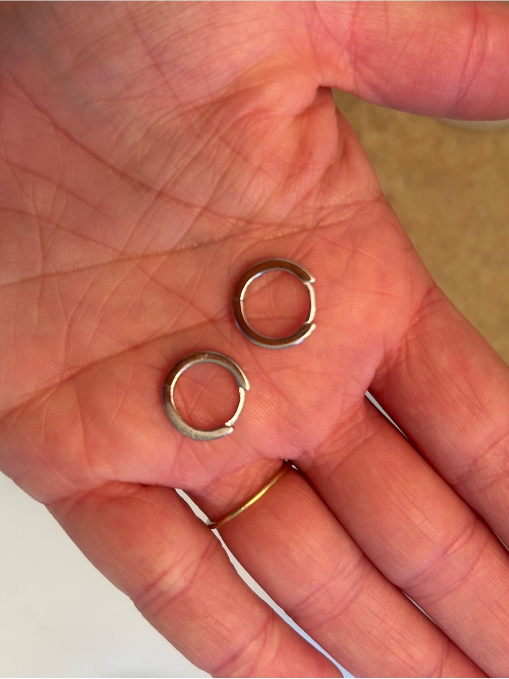Sterling Silver solid small Hoop Huggie Earrings - Silver